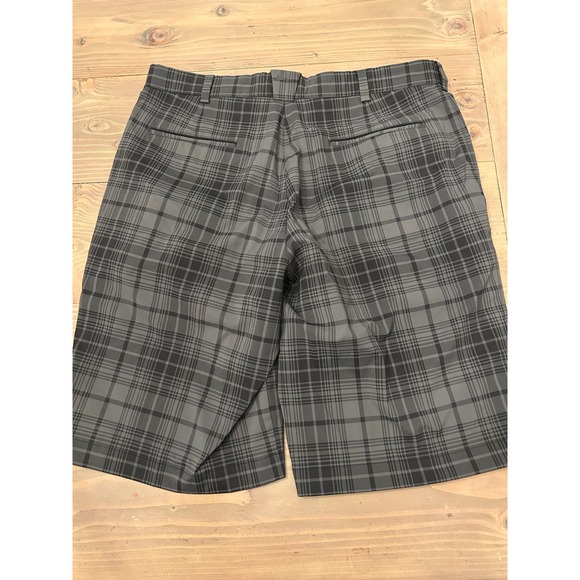 F34 Nike Golf Tour Performance Mens Plaid Dri Fit Flat Front Golf Shorts Size 34 - Picture 2 of 3